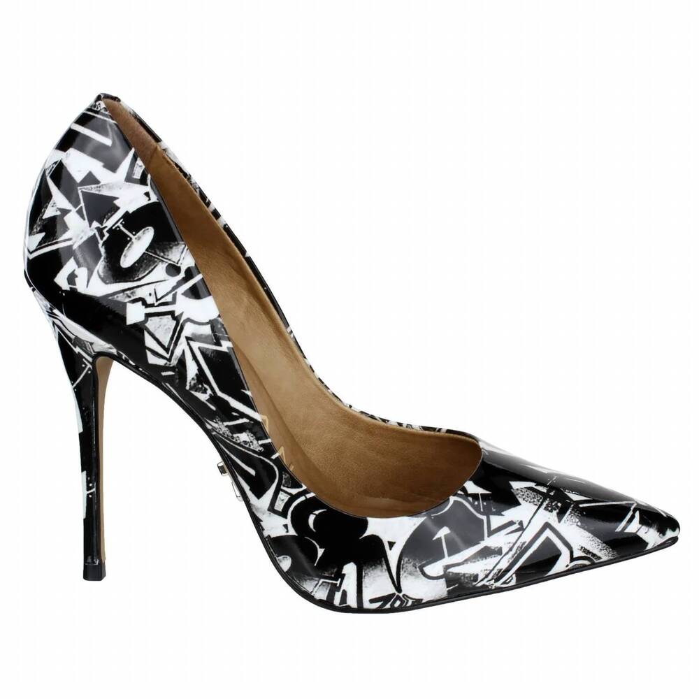 NEW CARRANO women's loretta pump heel in graffiti black / white